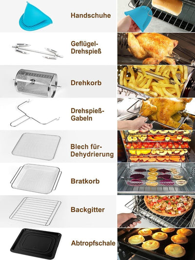 MICHELANGELO Heißluftfritteuse 14.5L Digital Airfryer für Heimgebrauch 1700W
