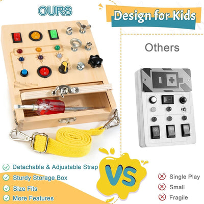 Holzspielzeug mit LED-Licht, Schraubendreher Kleinkind Real Tools Set