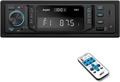 Autoradio Bluetooth 5.0,Avylet RDS/FM/AM/7 Farben 1 Din Autoradio mit Freisprech