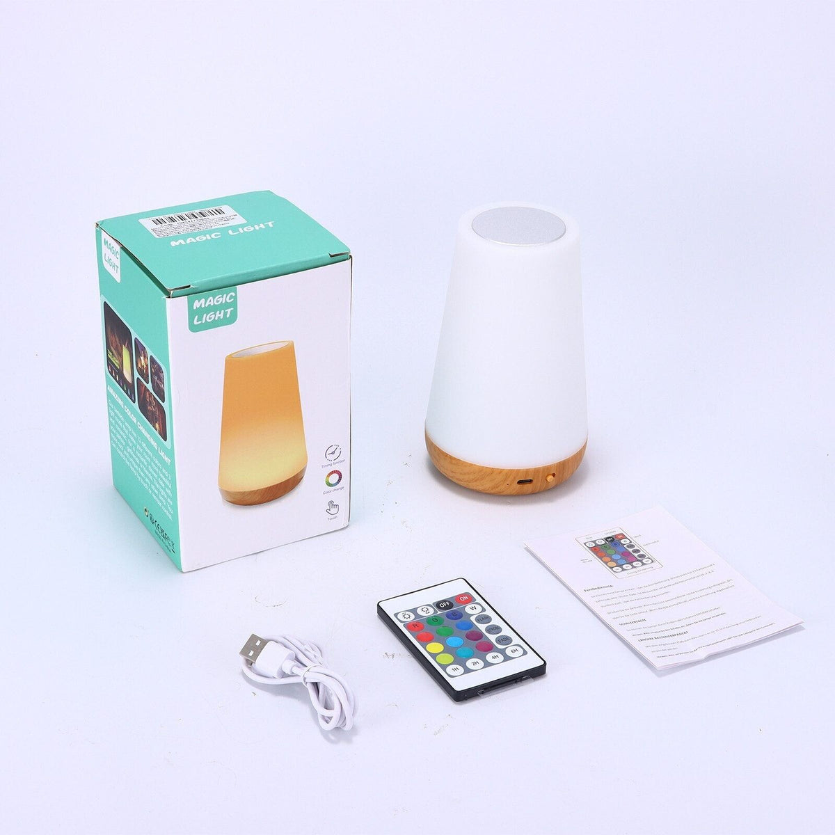 LED Nachttischlampe Nachtlicht Touch RGB mit 13 Farben 5 Helligkeitsstufen (A3)