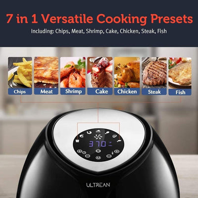 Ultrean Heißluftfritteuse, 8L, Air Fryer, Friteuse ohne Öl mit LCD