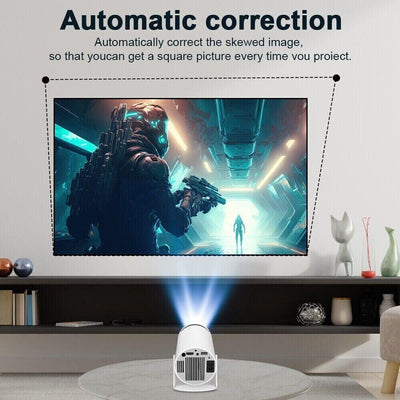 Magcubic Tragbarer Projektor 4K Beamer WiFi6 und BT 5.0 mit Eingebaute Android O