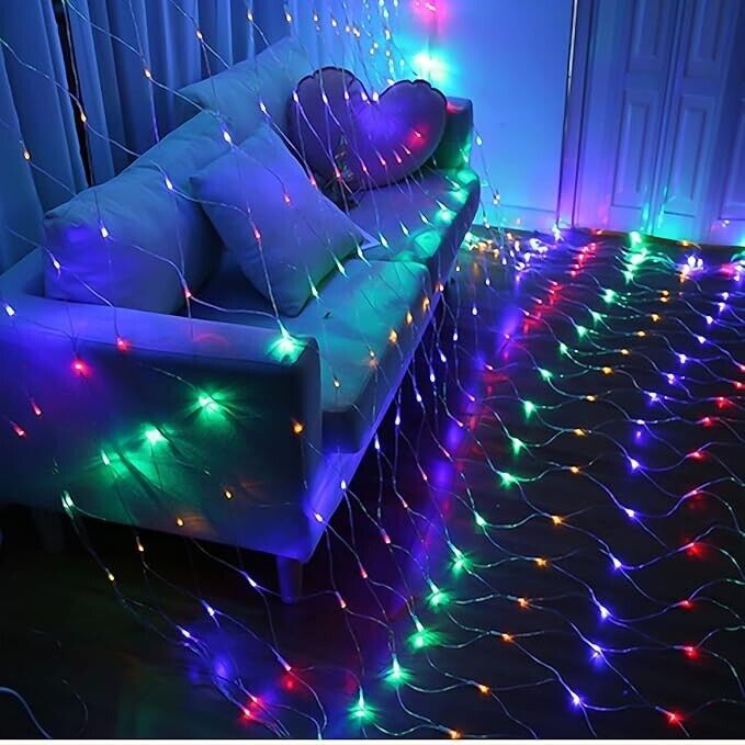 Jopassy LED Lichternetz 3x2m Lichterkette Lichterkettennetz 8Modi Lichte