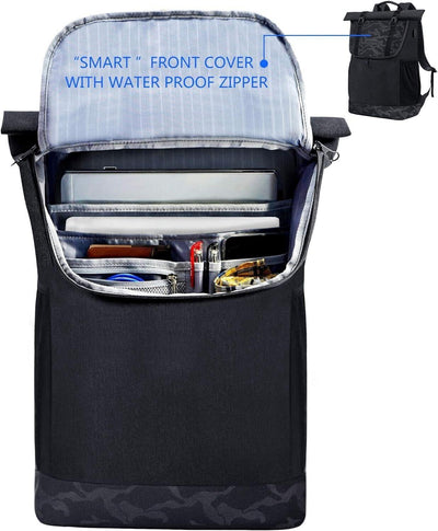 KROSER RollTop Rucksack, Laptop Rucksack 15,6 Zoll, Travel Backpack Wasserdicht