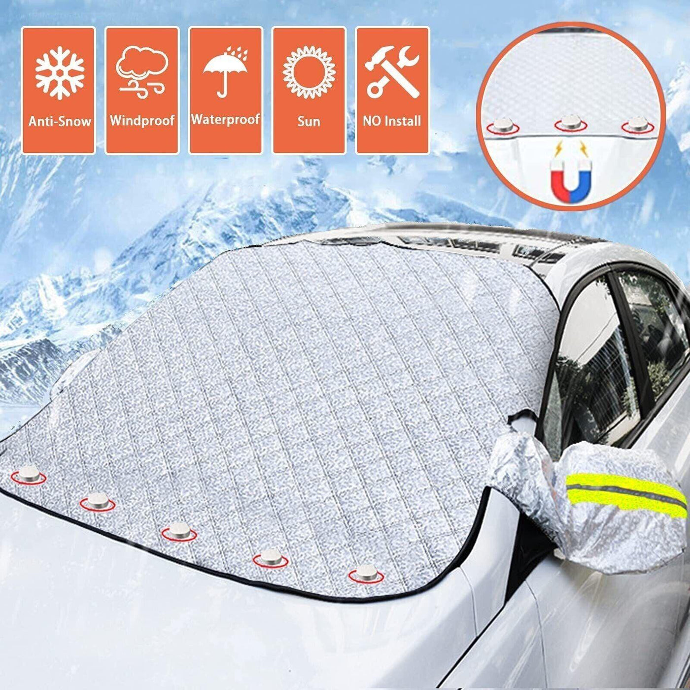 Bigmeda Frontscheibenabdeckung Auto Scheibenabdeckung Auto Winter