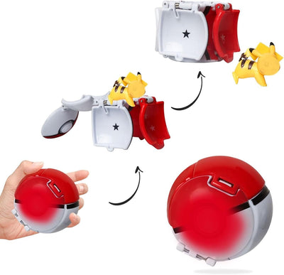 2 Spielzeug Pokemonbälle mit 2 Figuren Bälle zum werfen für Kinder