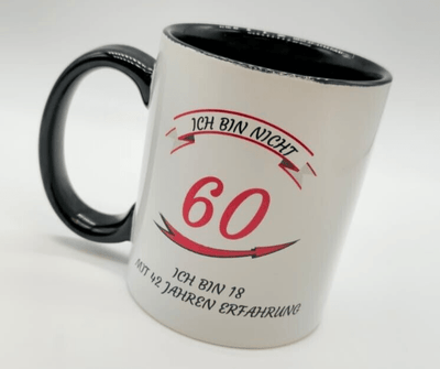 Tasse 60 Geburtstag Lustig mit Spruch WeiSchwarz