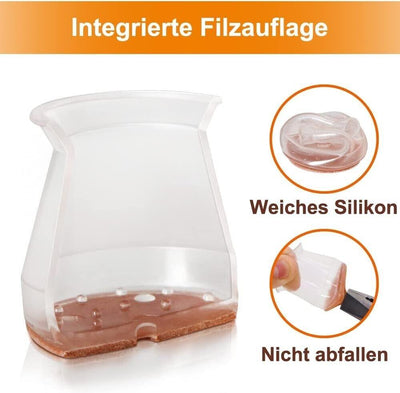 Stuhlbeinkappen 32 Stück Schutzkappen Für Stuhlbeine, Stuhlgleiter, Transparent