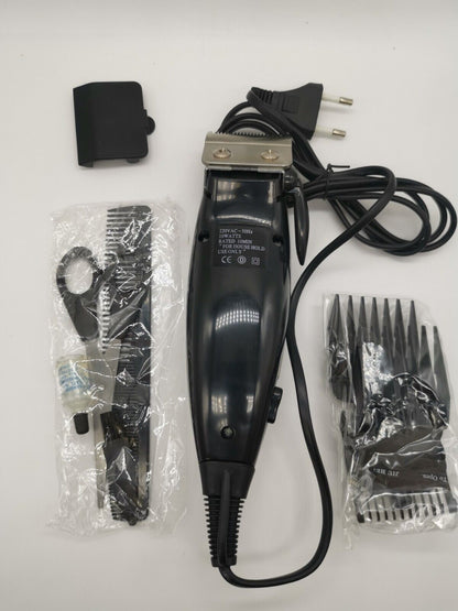 Jin Hu Haarschneider Schwarz/Silber Kabelgebunden 4 Steckköpfe + Schere+Kamm