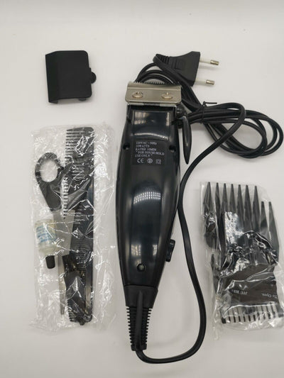 Jin Hu Haarschneider Schwarz/Silber Kabelgebunden 4 Steckköpfe + Schere+Kamm