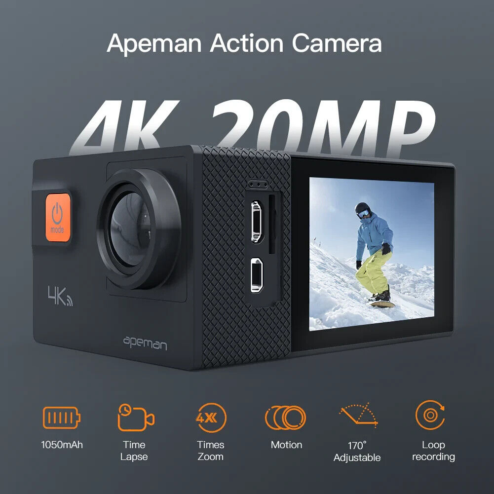 APEMAN A80 20MP 4K Action Kamera - Schwarz