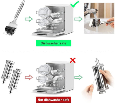 Pasta Maker Aufsatz-Set für KitchenAid, inklusive Nudelgitterrolle, Spaghetti...