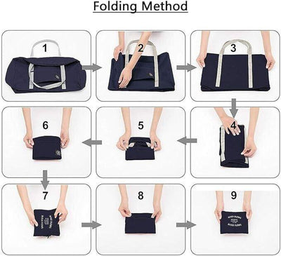 2er-Pack Sporttasche leichte faltbare Reisetasche Cabin Bag Handgepäck Blau Rosa
