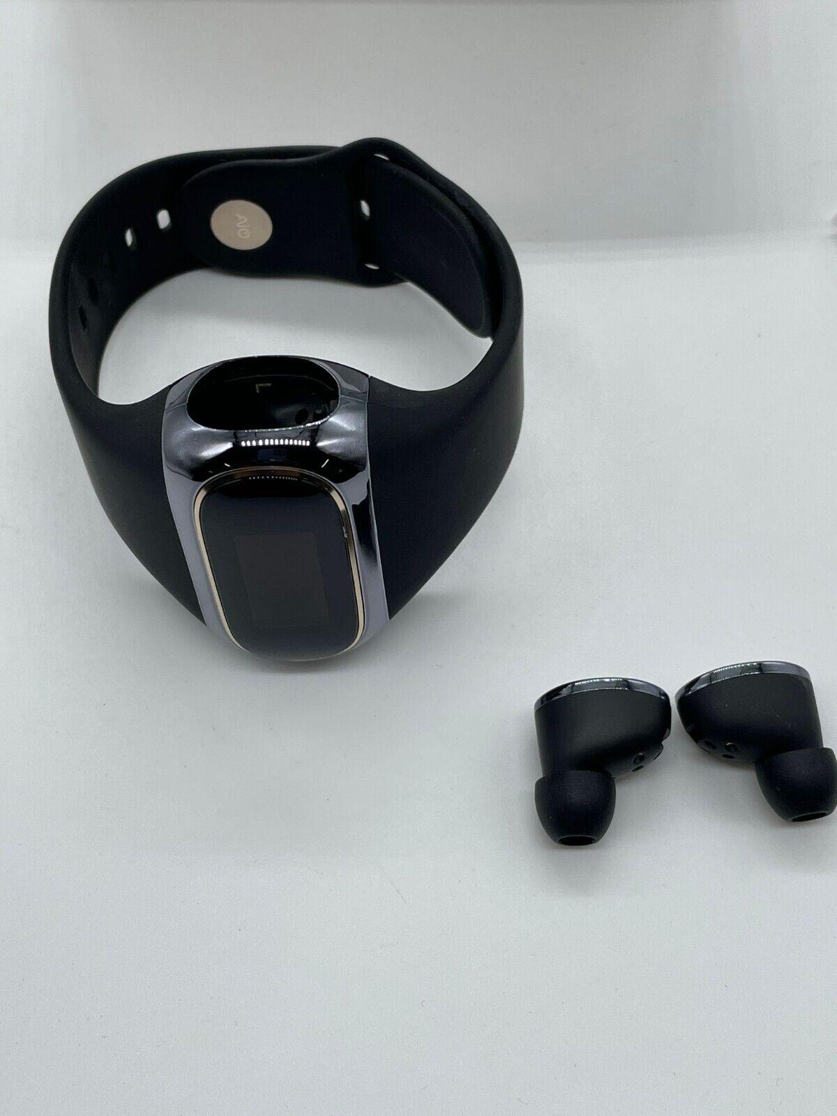 Aipower W20L Smart Bracelet with Built-in Wireless Earbuds - Black