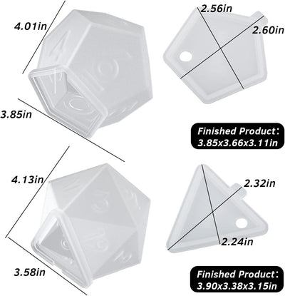 Große Würfel-Harz-Formen, 2 Stile Silikon-Würfelform für Epoxidharzguss, dreieck