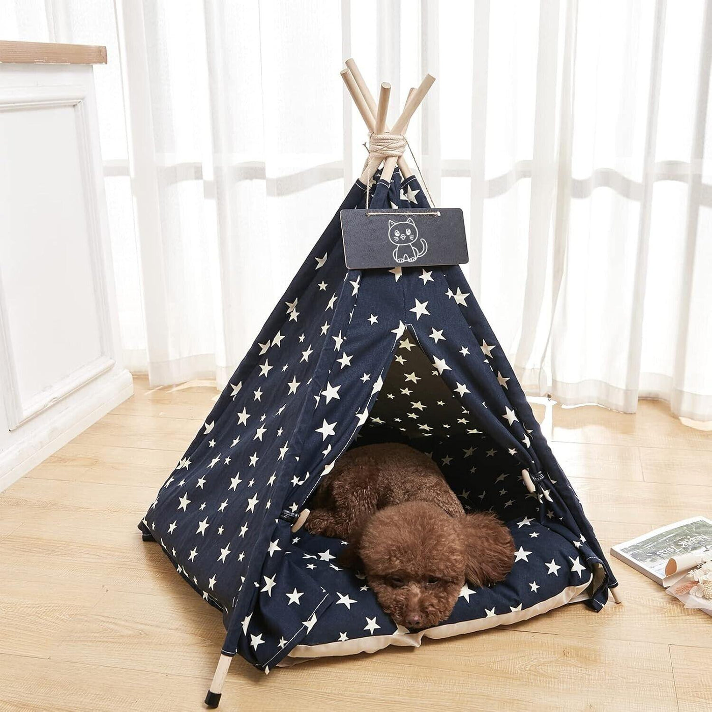 NUKied Tipi Zelt Haustiere Kissen Abnehmbar & Waschbar 51x51x61cm