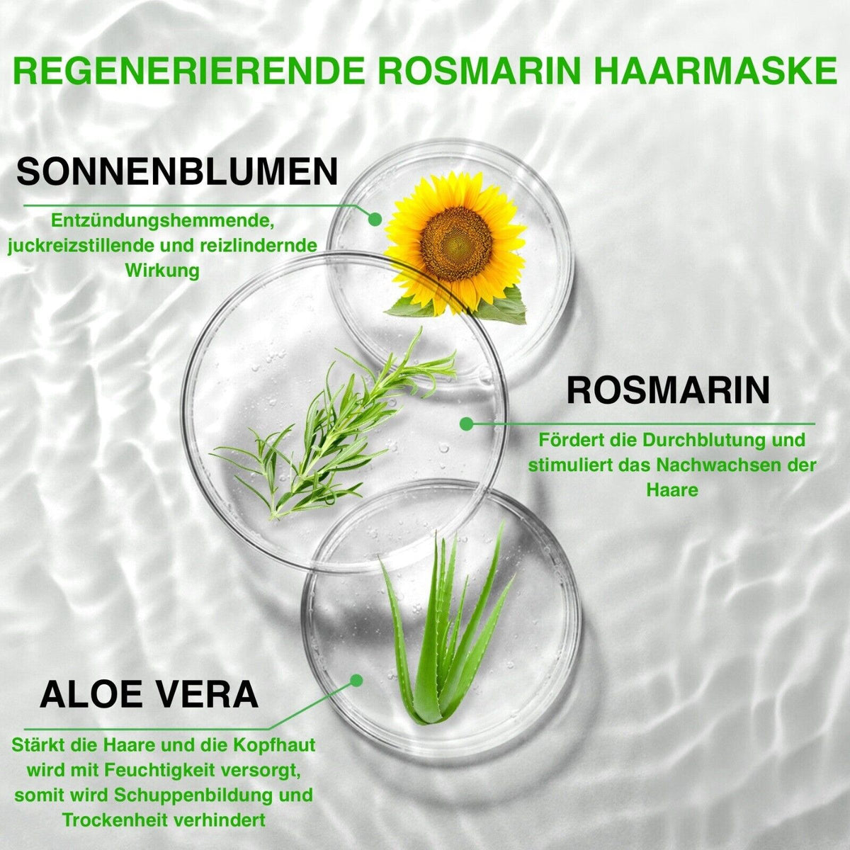 Aliver -Haarmaske mit Rosmarin und Biotin, fördert Haarwachstum und Kopfhautge