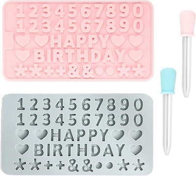 2 Stück Buchstaben Silikonformen, Pralinenform Silikon, Zahlen Fondant Schokolad