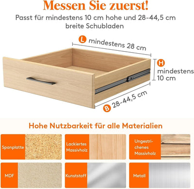 Lifewit 5er-Set Schubladenteiler aus Kunststoff (28-44,5 cm), verstellbarer Schu