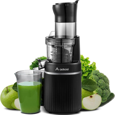 AOBOSI 200W Slow Juicer, Entsafter mit Rücklauffunktion und Zwei Filtergrößen. E