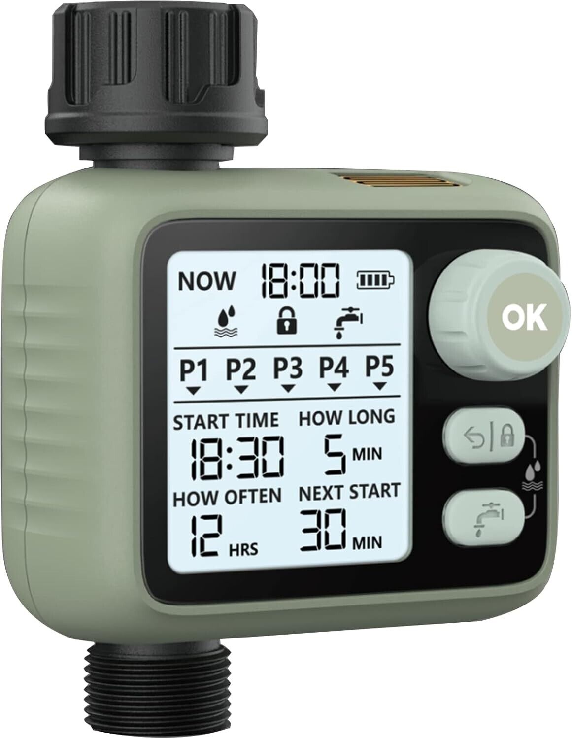 Kazeila 5 programmierbare rotierende Bewässerungs-Timer, Sprinkler-Regler mit Re