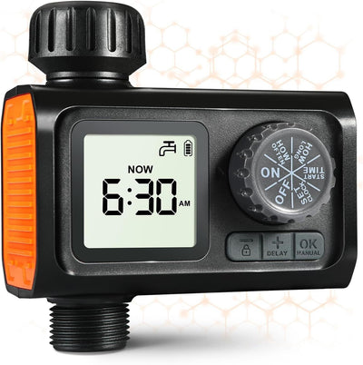 Kazeila Programmierbarer Schlauch-Bewässerungstimer, digitaler Bewässerungs-/Spr
