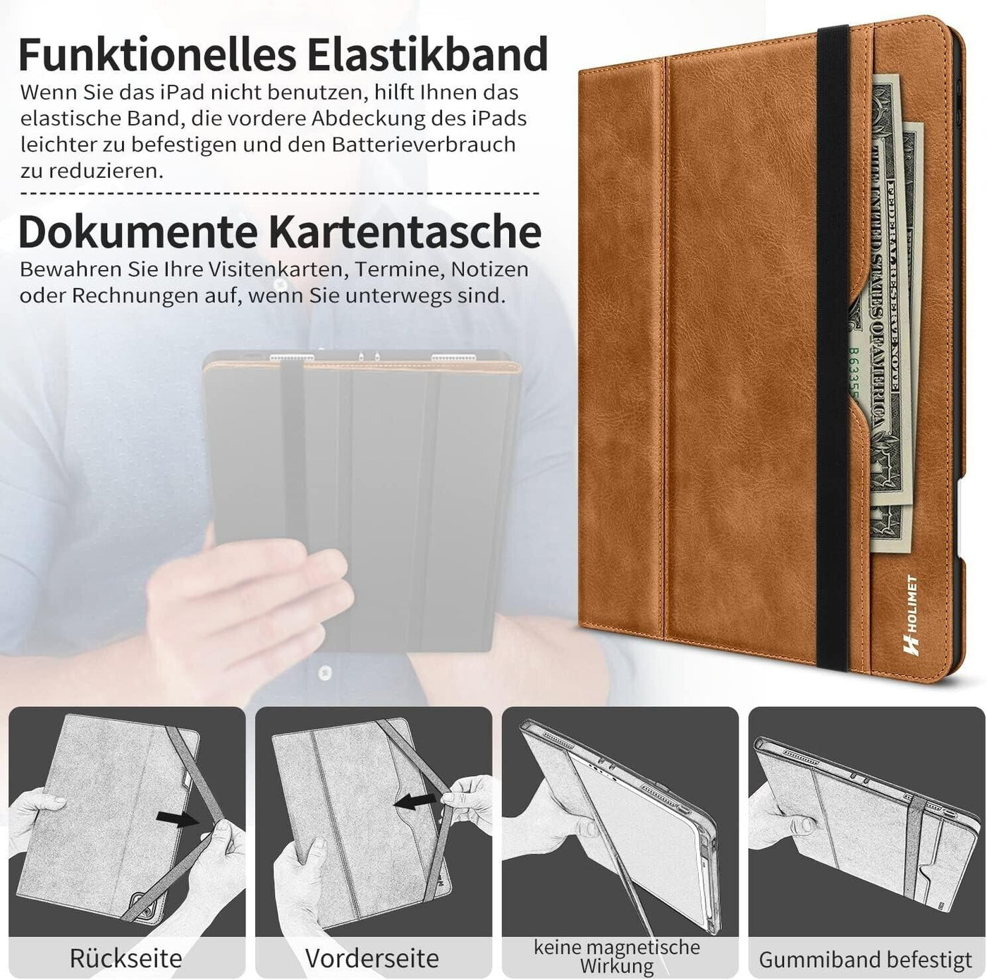 HOLIMET iPad Pro 11 Hülle 2021 4/3/2. Generation Hülle 2021/2020- DUNKELBLAU