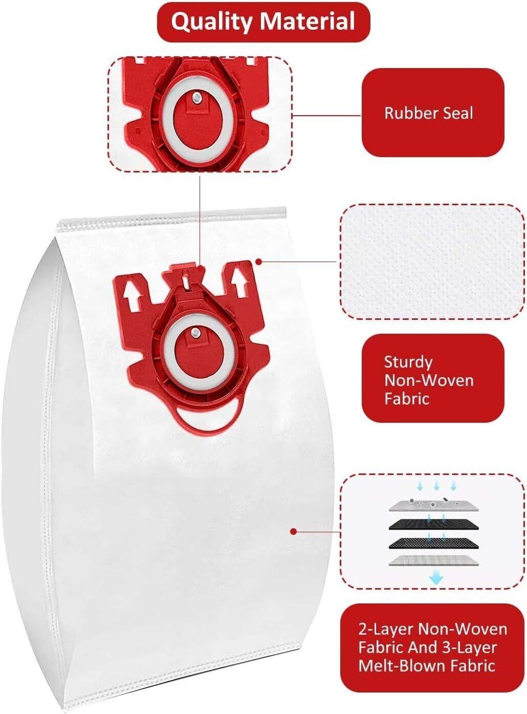 AirClean 3D Staubsaugerbeutel, 10 Stück, kompatibler Ersatz für Miele FJM/GN Vac