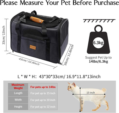 Morpilot Hunde/Katzen Transportbox, Atmungsaktiv und Faltbar 43x30x33