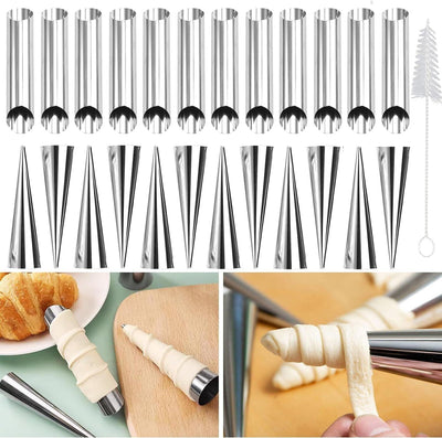 Yuragim Schaumrollenformen 25x Antihaft Edelstahl Schillerlock Cannoli Backform