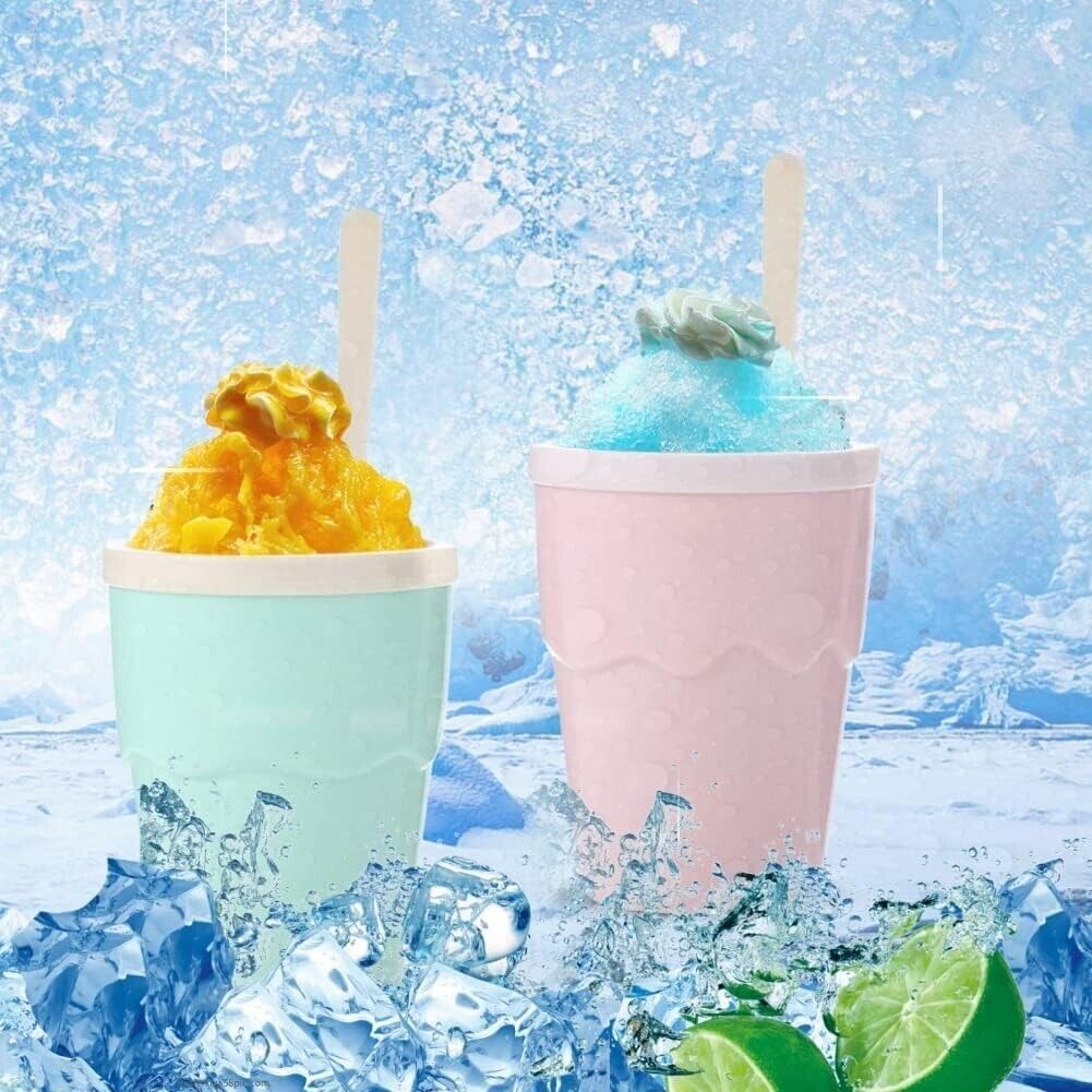 Frozen Magic Squeeze Cup Slushy Maker Cup Slush Ice Becher mit 1 Löffel
