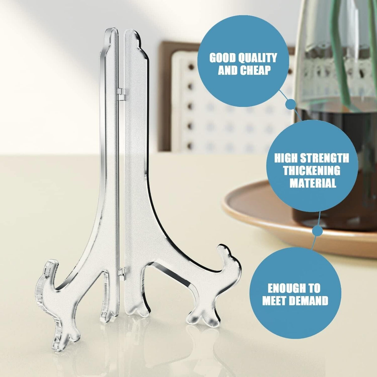 AHRITA Acryl Ständer 6 Zoll and 3 Zoll klar Kunststoff Staffeleien - 2/2