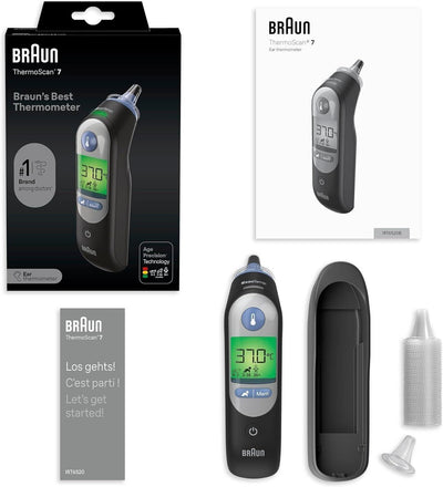 Braun ThermoScan 7 Ohrthermometer Schwarz | Age Precision-Technologie | Digitale