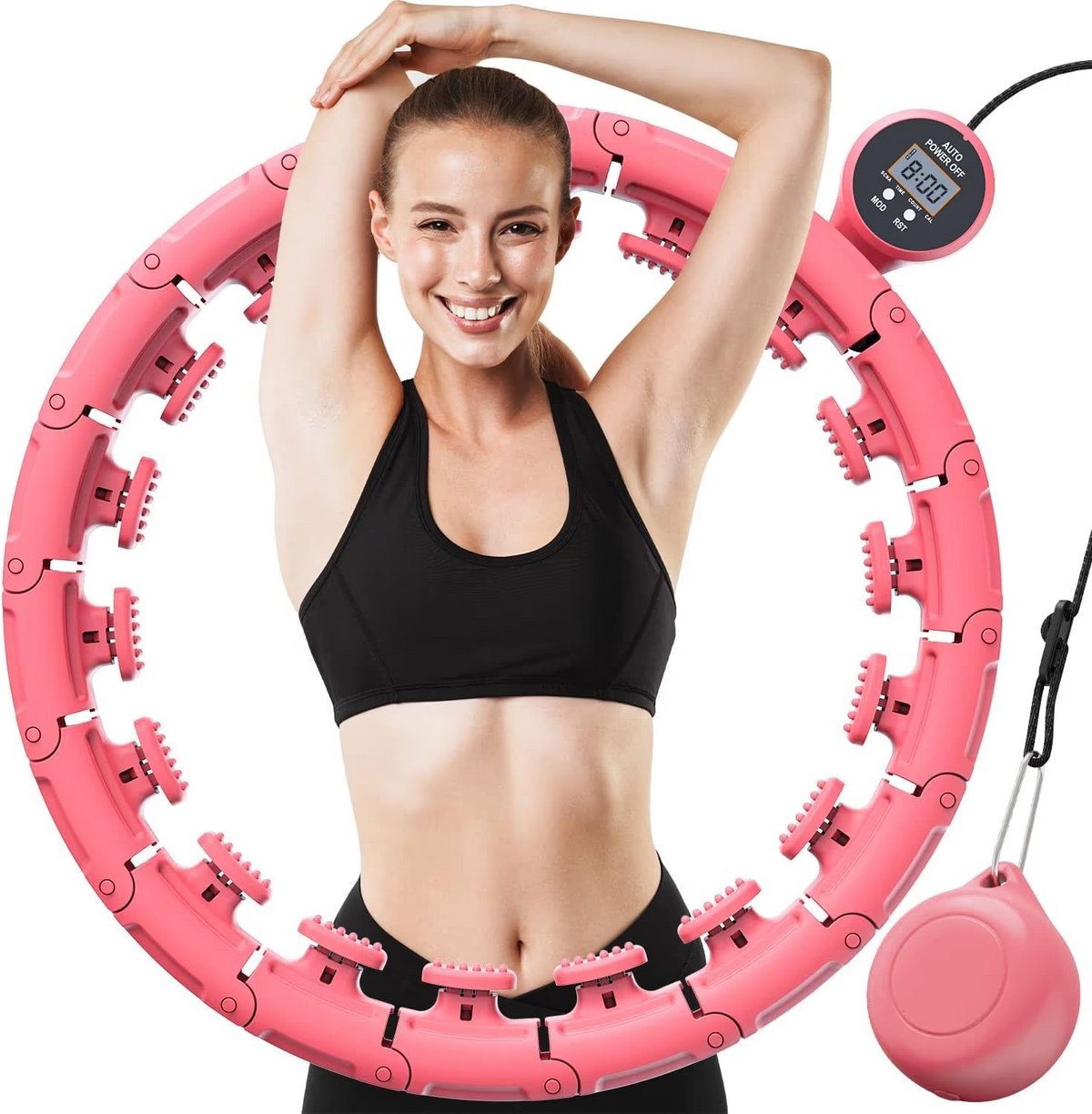 FIVANGIN Smart Weighted Hula Hoop, pink, mit Rundenzähler, neuwertig, OVP