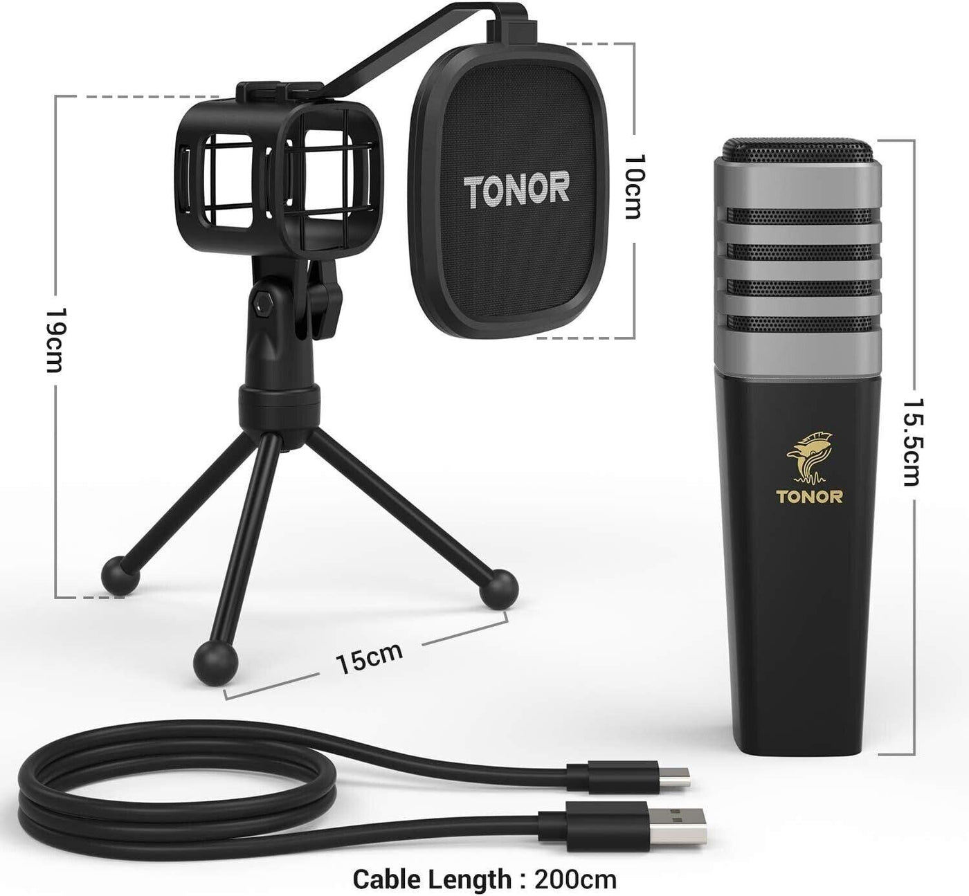 TONOR TC30 USB Mikrofon Nierencharakteristik Kondensator Computer PC Mikrofon