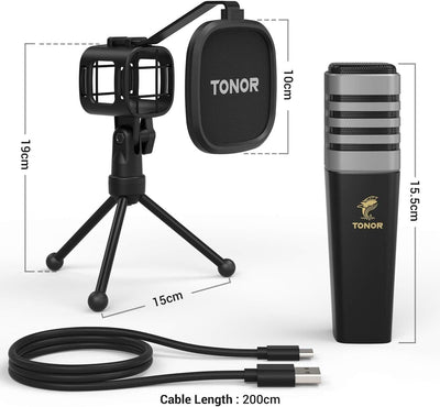 TONOR TC30 USB Mikrofon Nierencharakteristik Kondensator Computer PC Mikrofon