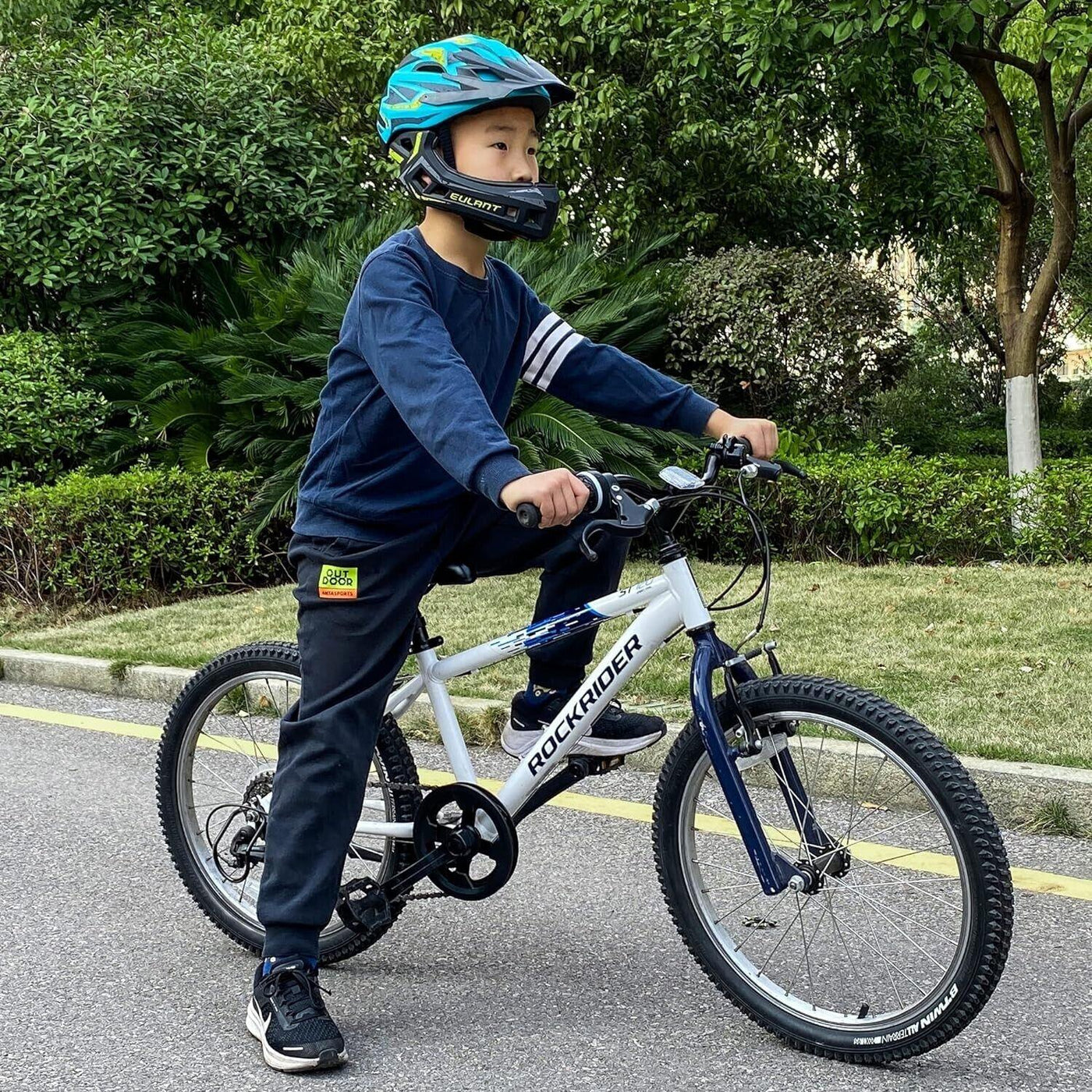 EULANT Fahrradhelm mit Kinnschutz für Jugendliche,Kinder Fullface Helm BMX Gr. M
