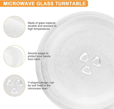 Mikrowellenteller Glas 24,5cm, Mikrowelle Drehteller Ersatz, Glasdrehteller