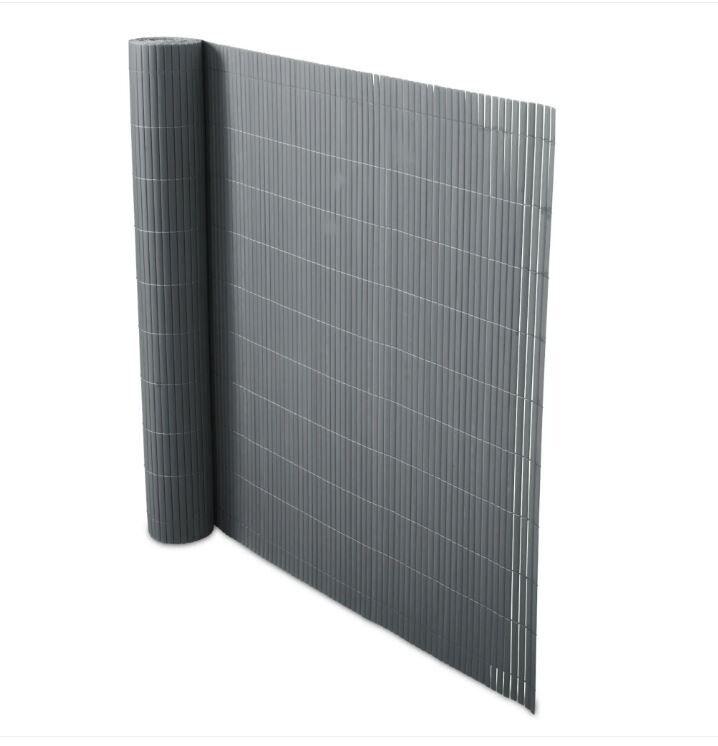 Sichtschutzzaun aus PVC - Grau 1m*3m/100cm*300cm Stabil, Modern Balkon, Garten..