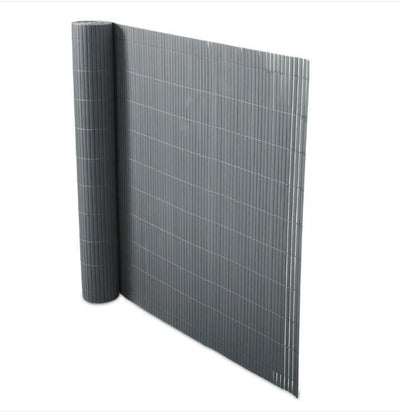 Sichtschutzzaun aus PVC - Grau 1m*3m/100cm*300cm Stabil, Modern Balkon, Garten..