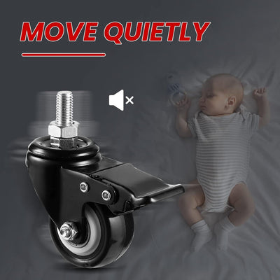 Lenkrollen 4er m10 X50mm Sicherheitsbremsen Leise Schwenkrollen Schwerlastrollen