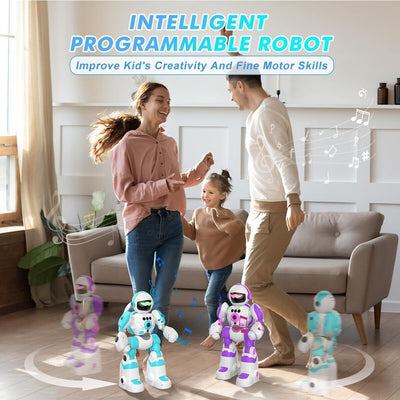 VATOS 2x Ferngesteuerte Roboter Ki Spielzeug Sprachwechsler-rekorder prog. Hand.