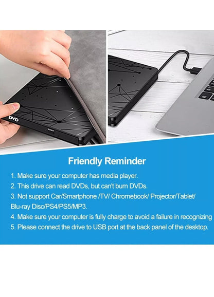 LMEN Externes CD Laufwerk Extern mit USB 3.0 DVD für Laptop PC McBook (3)