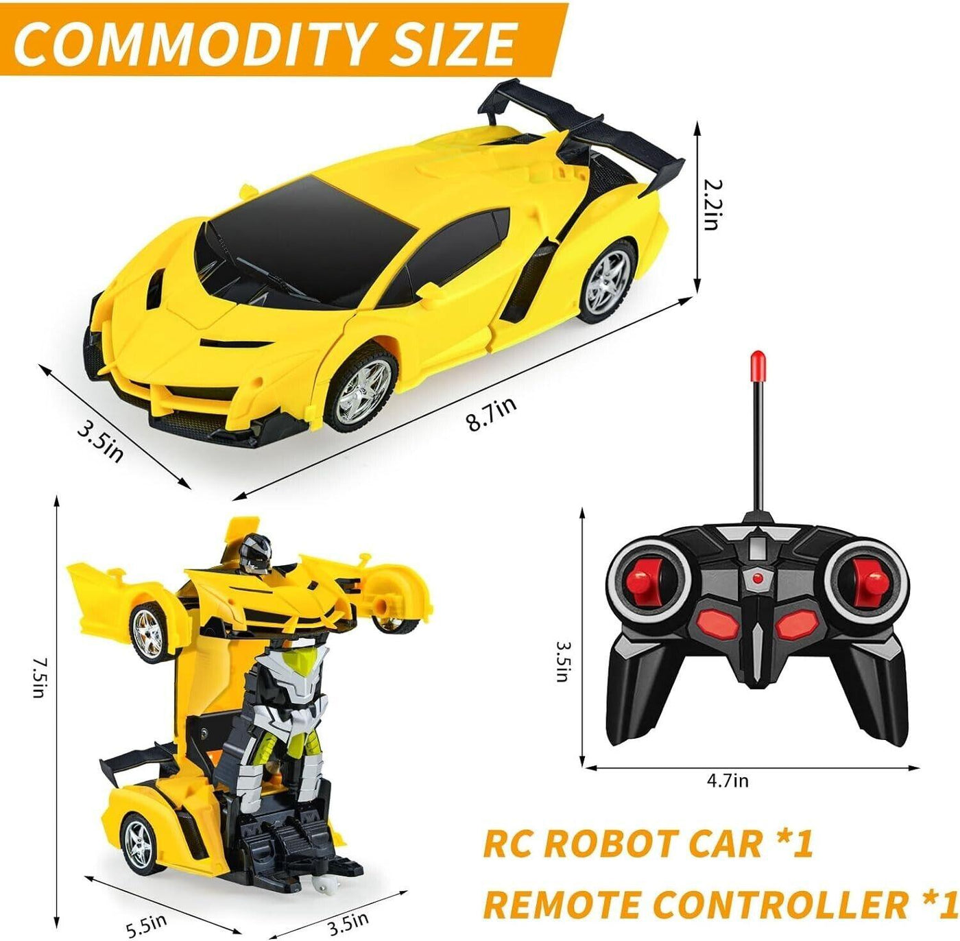 RC Autos, Transformationsroboter, ferngesteuerte Autos für Kinder, Maßstab 1:18,