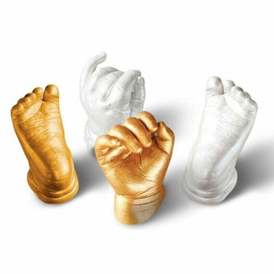 EELHOE 3D Handabformset für Baby/Erwachsene/Kinder Paare Gold/Silber