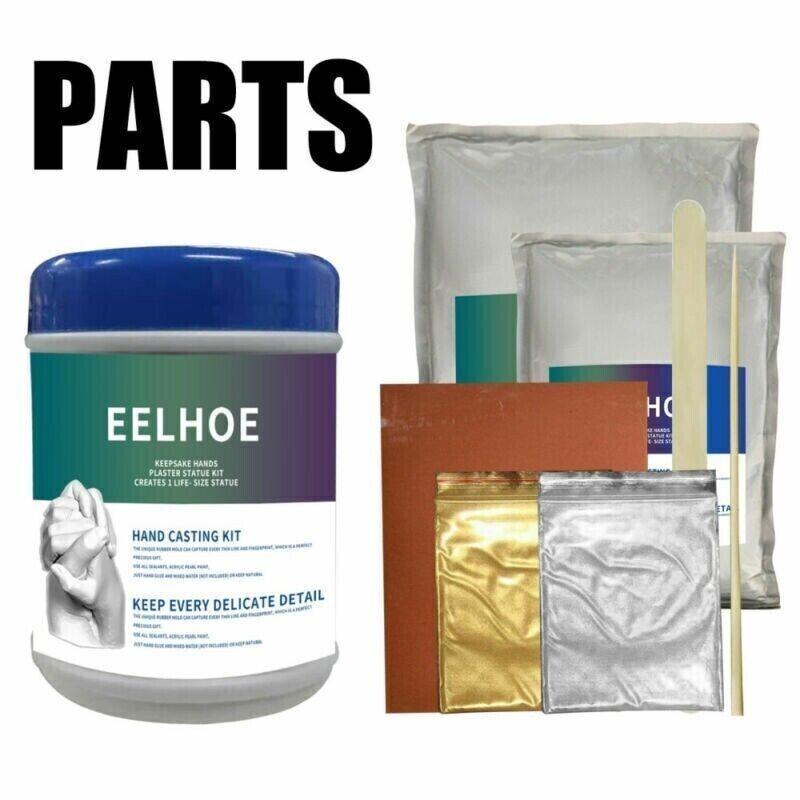 EELHOE 3D Handabformset für Baby/Erwachsene/Kinder Paare Gold/Silber