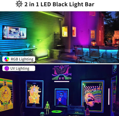 UV Schwarzlicht - UV48W -, Farbwechselnde RGB- und LED Draußen mit Fernbedienung