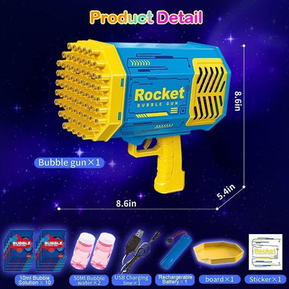 Seifenblasenpistole Bazooka Bubble Gun, 69 Löcher Seifenblasen Luftblasen Maschi