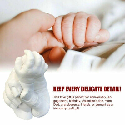EELHOE 3D Handabformset für Baby/Erwachsene/Kinder Paare Gold/Silber