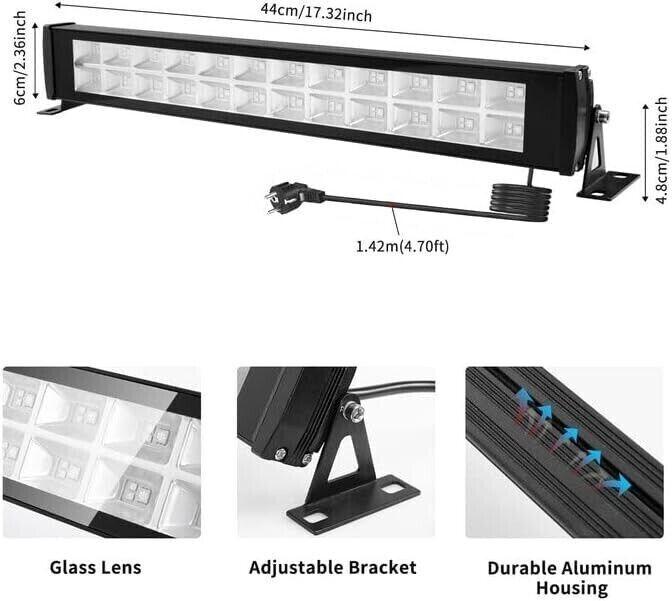 UV Schwarzlicht - UV48W -, Farbwechselnde RGB- und LED Draußen mit Fernbedienung